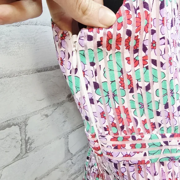 kate‎ spade Pink Floral Burnout Midi Dress - Picture 10 of 13